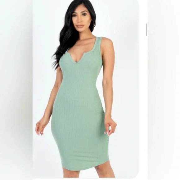 Absolutely Sage Green Midi Dress - Picture 1 of 3